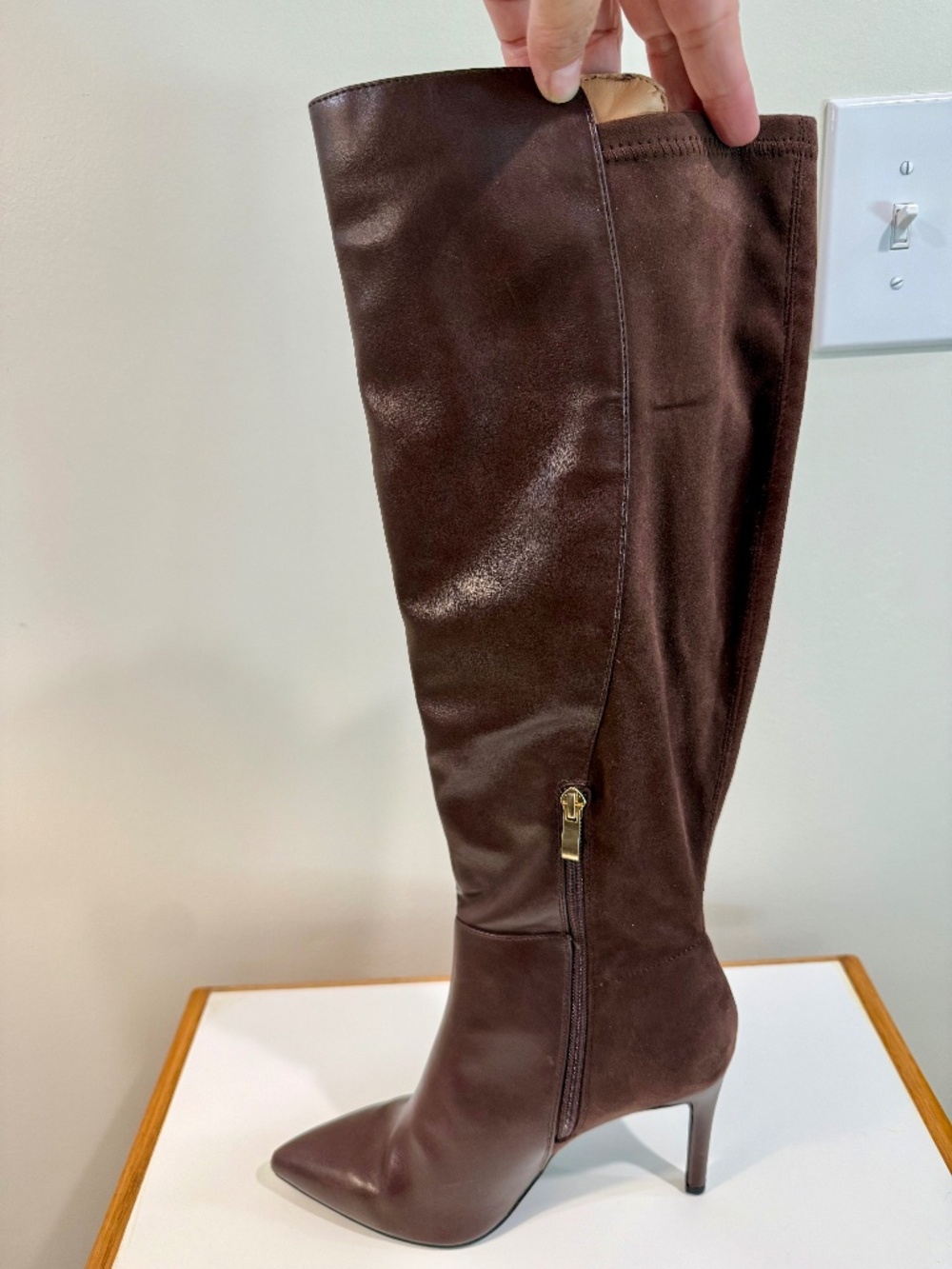 Brown Over the Knee Stiletto Boots Size 9